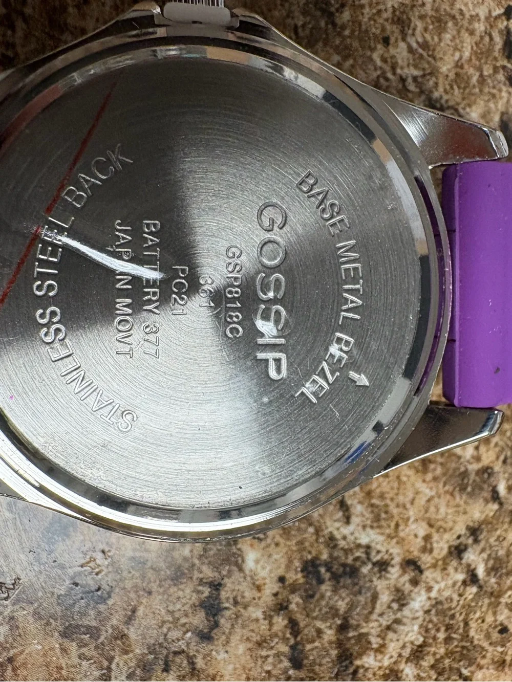 Gossip Purple Silicone Strap Quartz Watch GSR819C Diver Style Japan Movt